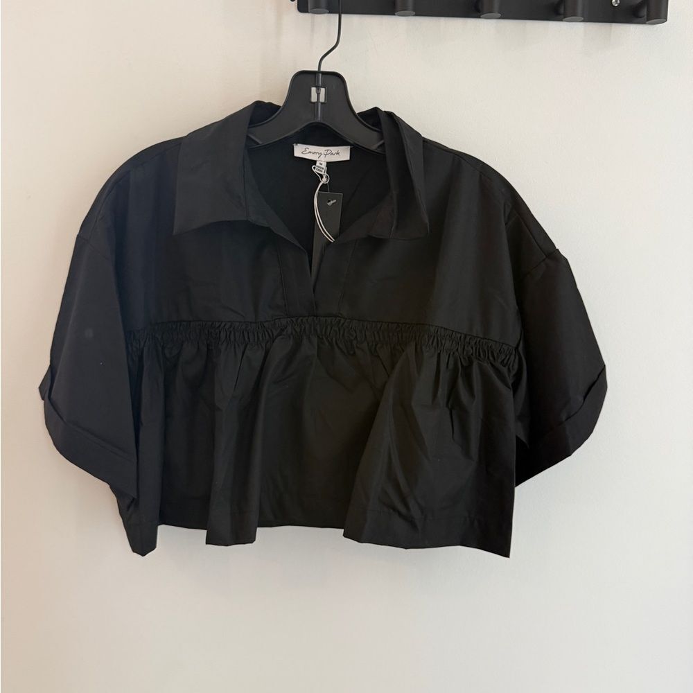 Emory Park Black Crop Top NWT